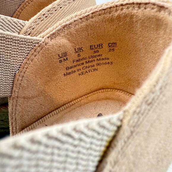 Lifestride 2.0 Keaton Tan Wedge Espadrilles 8M Slip On Comfy Elastic Straps - Picture 8 of 16